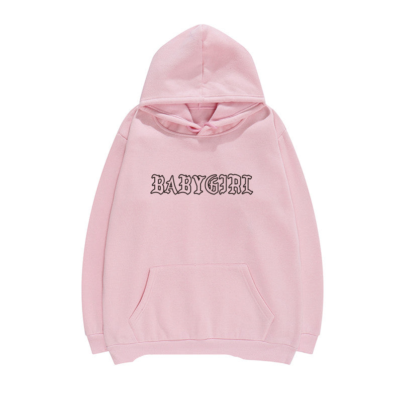 Baby Girl Letter Print Hooded SweaterWomen Loose Super Fire