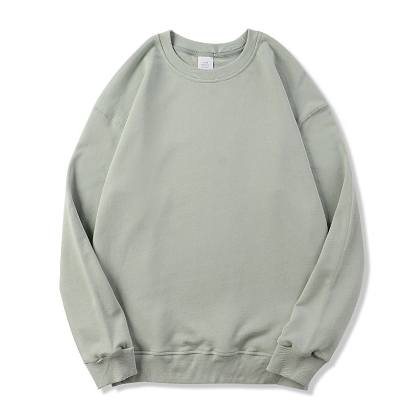 Round Neck Terry Sweater Loose Solid Color Men's Long-Sleeved T-Shirt Bottoming Shirt