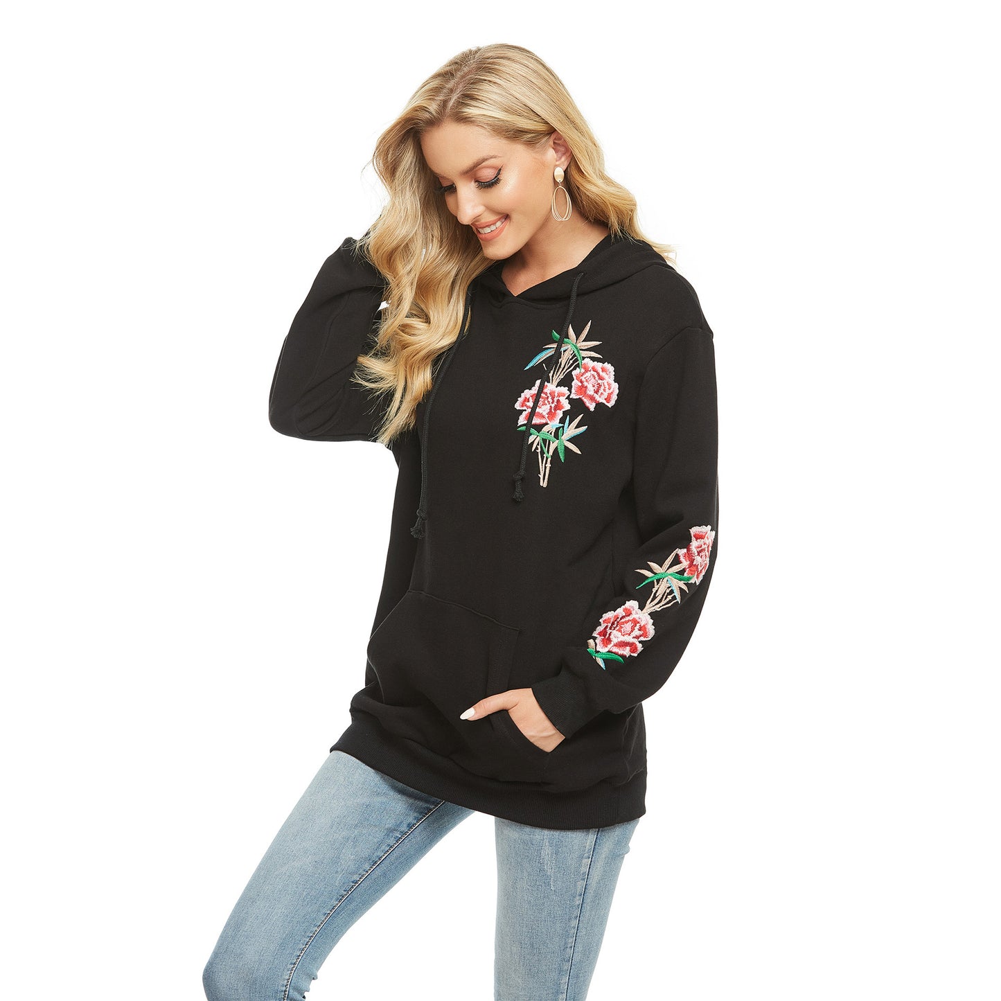 Women's Long Embroidered Sweater Coat
