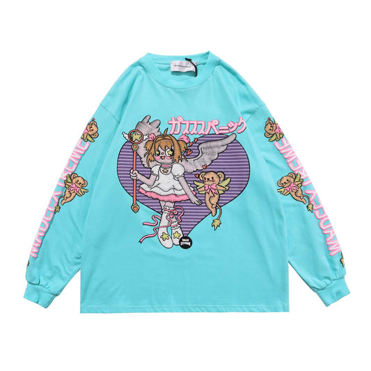 New Cartoon Fairy Long Sleeve Round Collar Hip-Hop