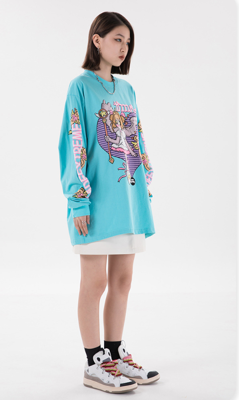 New Cartoon Fairy Long Sleeve Round Collar Hip-Hop