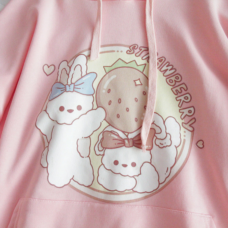 Joinyouth Kawaii Hoodies Women Cartoon Cute Loose Hooded Japanese Style Streetwear Harajuku Print Pink Sweet Sweatshirt 7b364