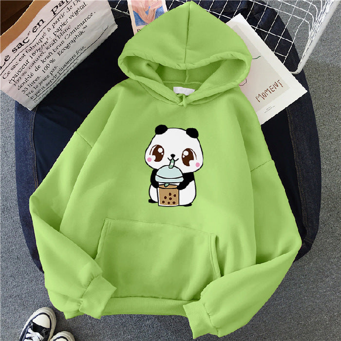 New Korean Style Hooded Plus Fleece Sweater Women