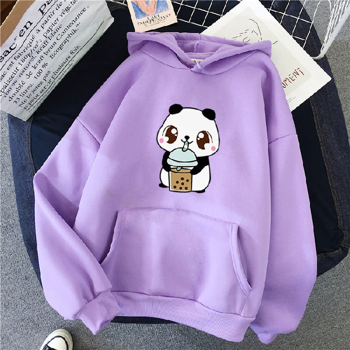 New Korean Style Hooded Plus Fleece Sweater Women