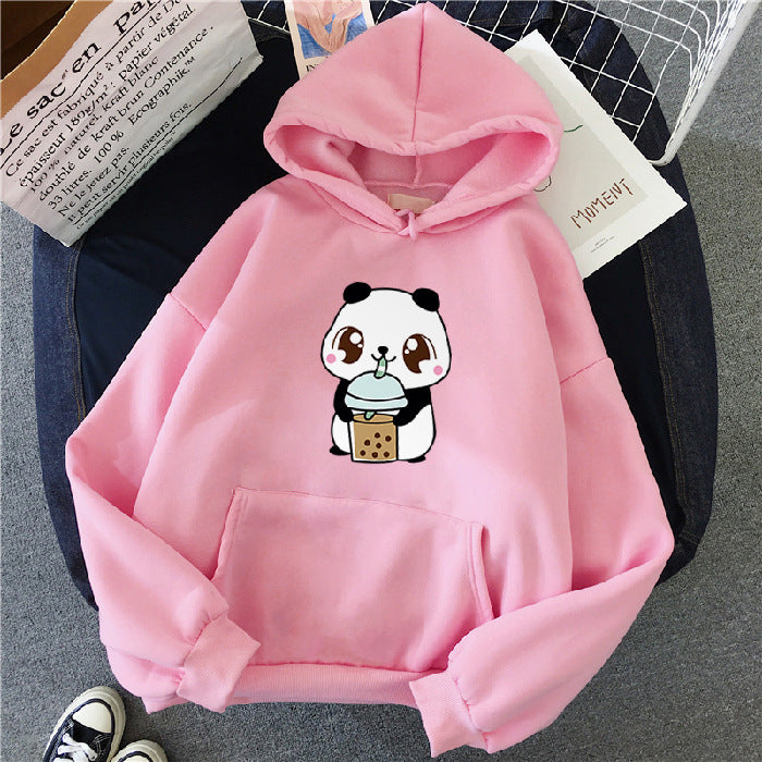 New Korean Style Hooded Plus Fleece Sweater Women