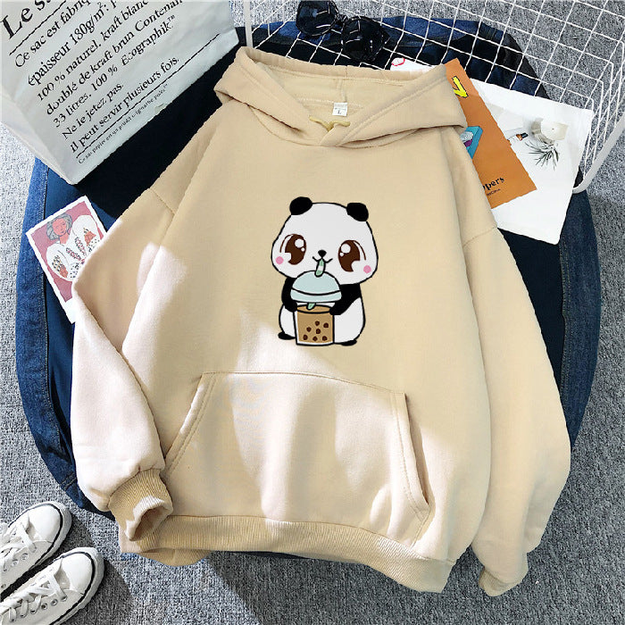 New Korean Style Hooded Plus Fleece Sweater Women