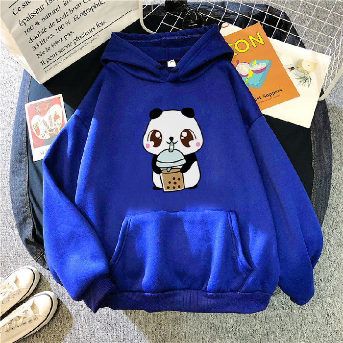 New Korean Style Hooded Plus Fleece Sweater Women