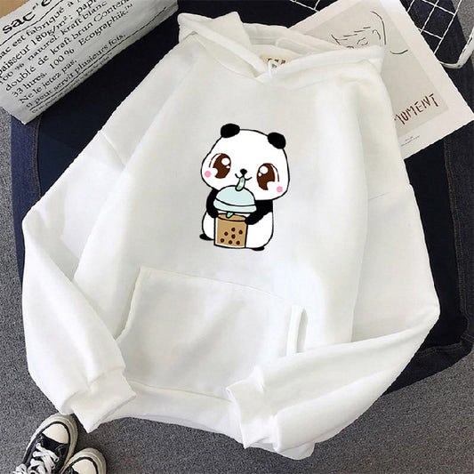 New Korean Style Hooded Plus Fleece Sweater Women