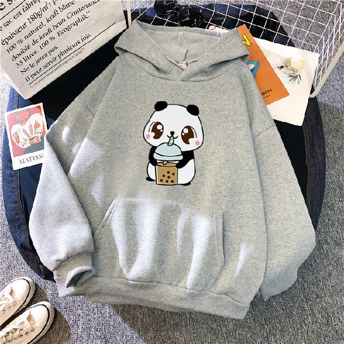 New Korean Style Hooded Plus Fleece Sweater Women