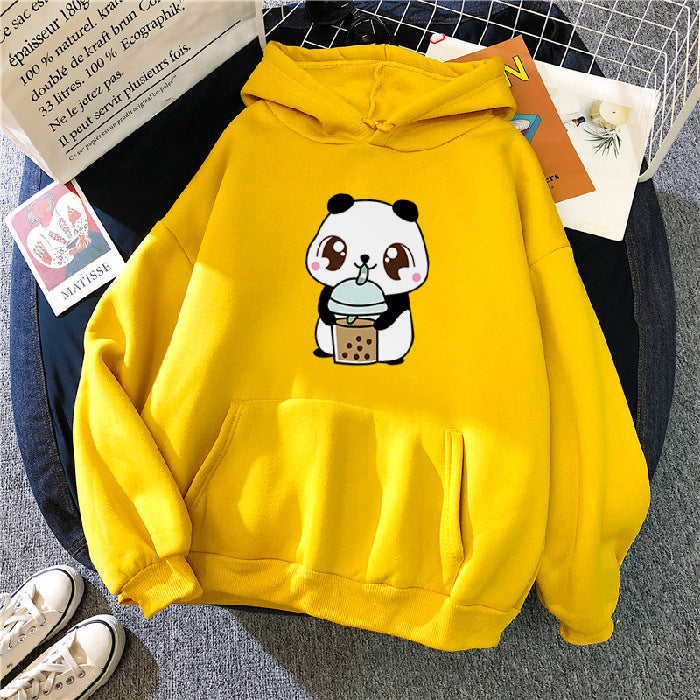 New Korean Style Hooded Plus Fleece Sweater Women