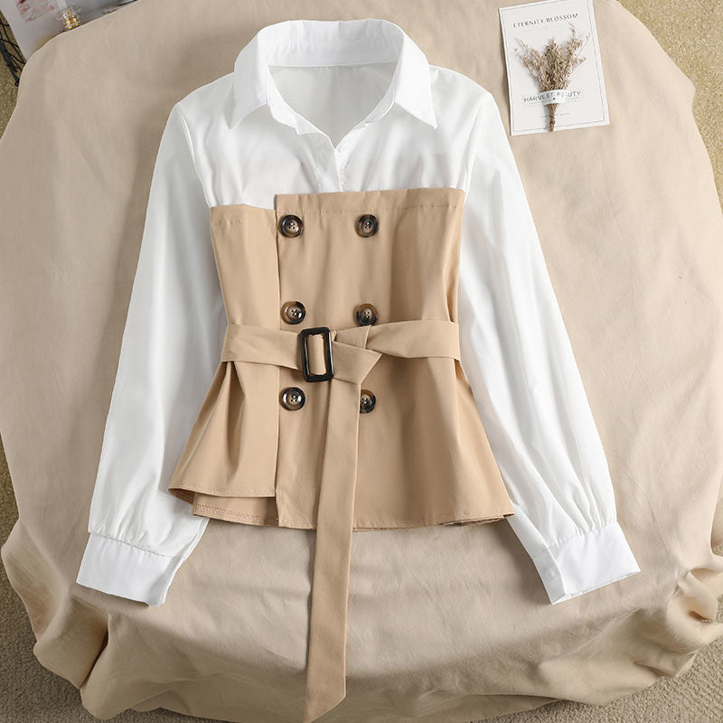 Women's Blouse Korean Loose Spring Two-piece Blouse