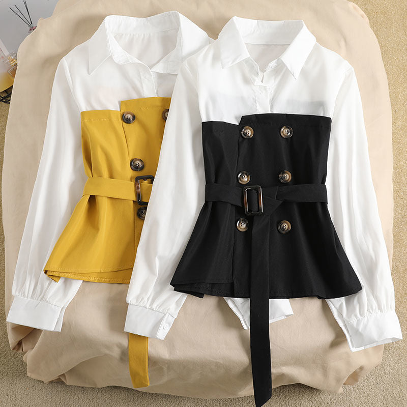 Women's Blouse Korean Loose Spring Two-piece Blouse