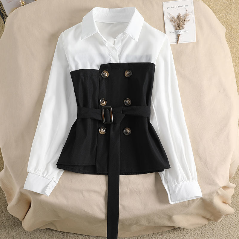 Women's Blouse Korean Loose Spring Two-piece Blouse