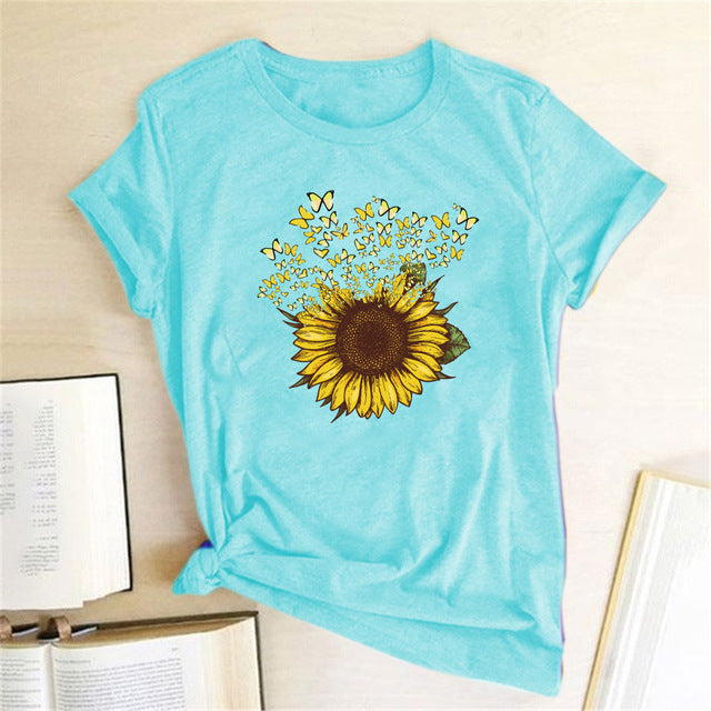 Creative Giraffe Short Sleeve T-shirt Women