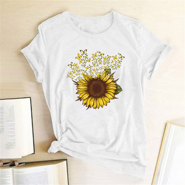 Creative Giraffe Short Sleeve T-shirt Women