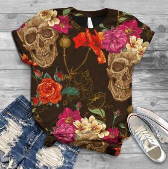 Digital Printed Casual Short-Sleeved T-Shirt