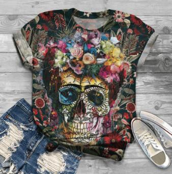 Digital Printed Casual Short-Sleeved T-Shirt