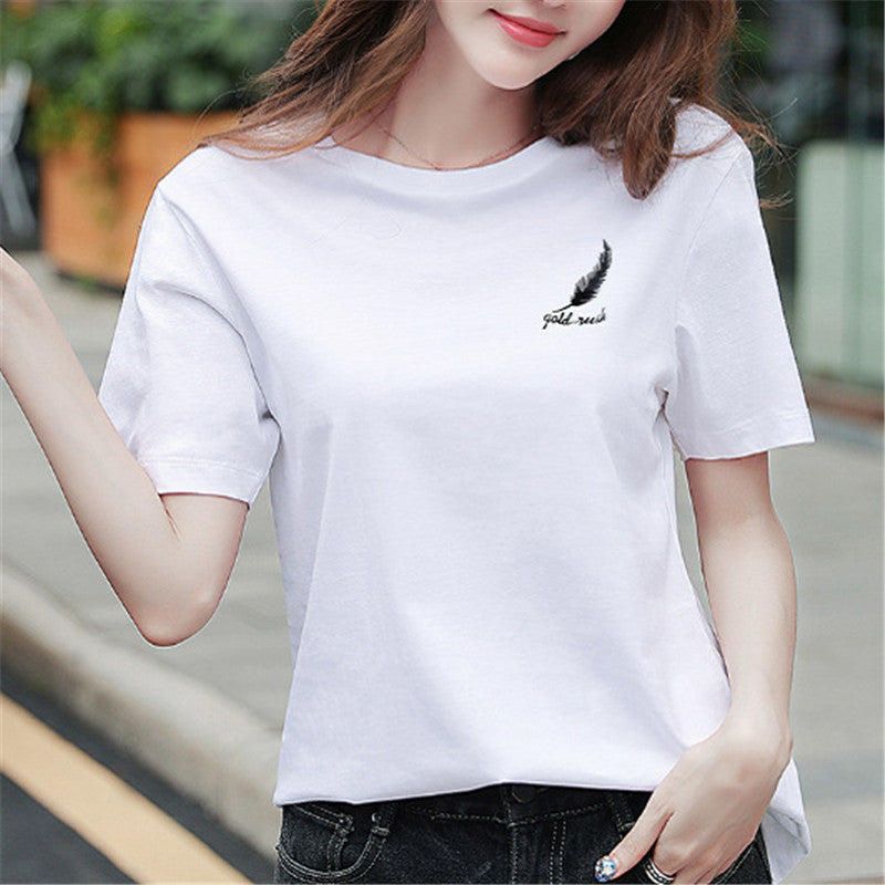 Short Sleeve T-shirt Summer Japanese Students Short T Girl Half Sleeve Base