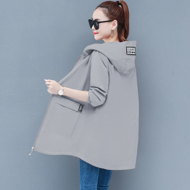 Fat sister mid-length spring and autumn trench coat