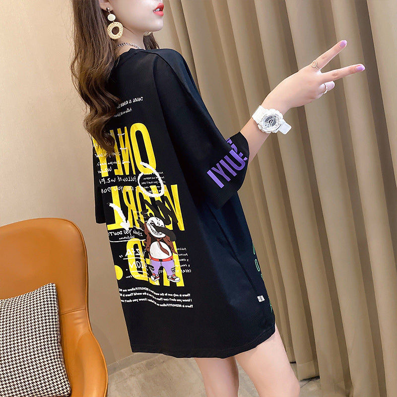 Fun Cartoon Short Sleeve t - Shirt Female Summer