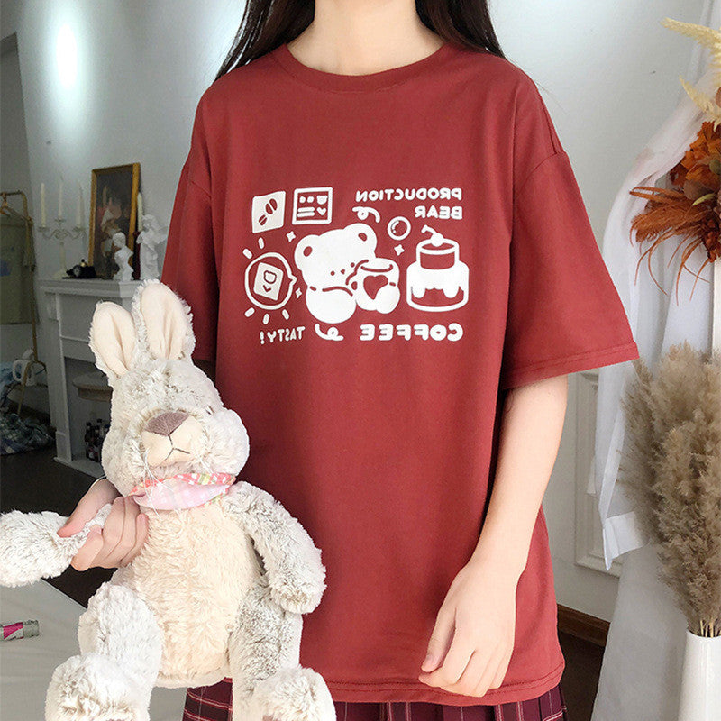 Girl Loose Japanese Short-sleeved T-shirt