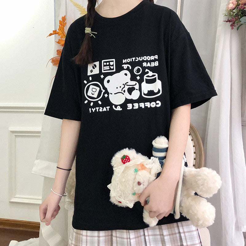 Girl Loose Japanese Short-sleeved T-shirt