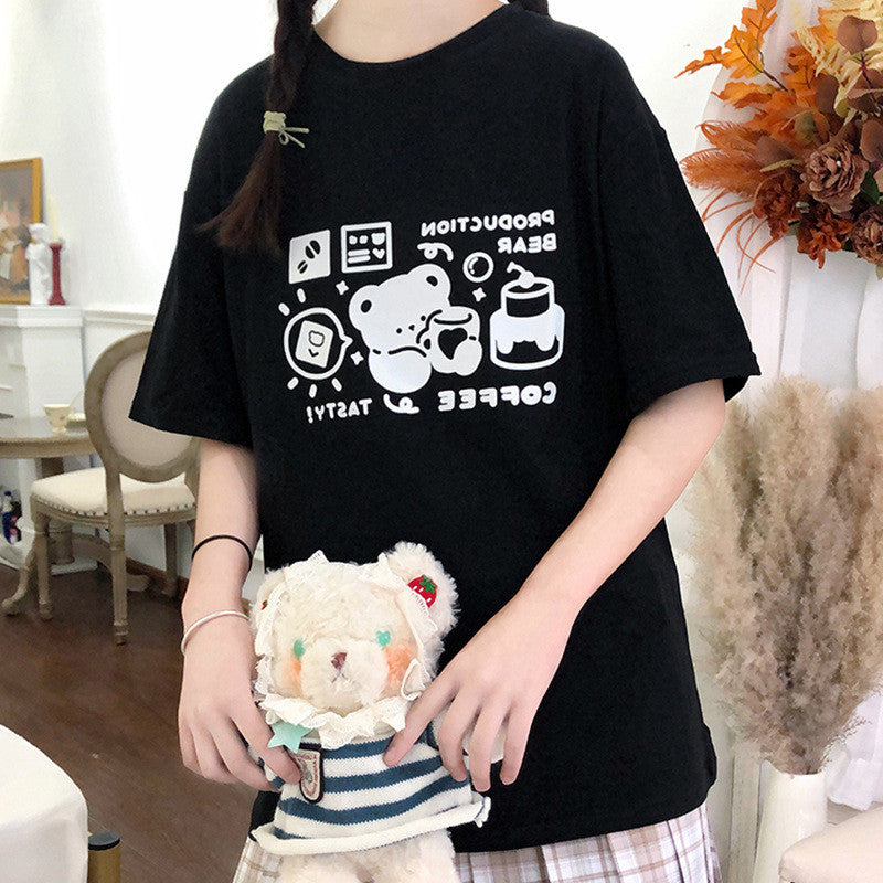 Girl Loose Japanese Short-sleeved T-shirt