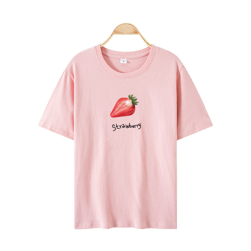 Women's New Loose Fruit Short Sleeved T Shirt