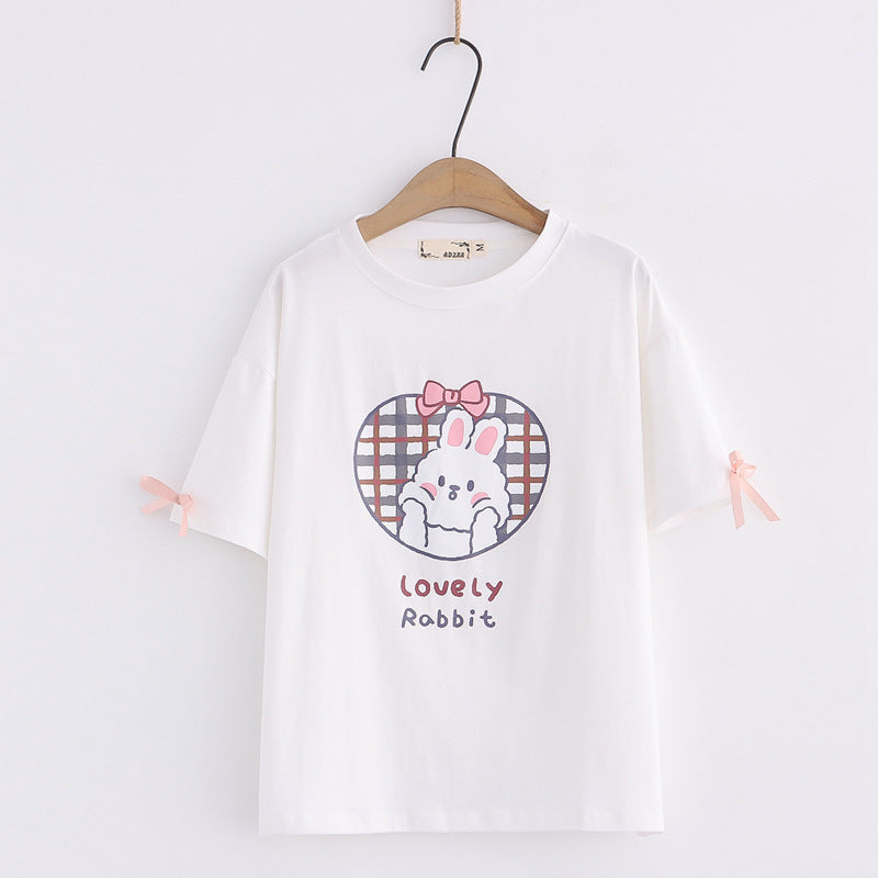 Sweet Short Sleeve Loose T-Shirt Japanese Female Cartoon T-Shirt