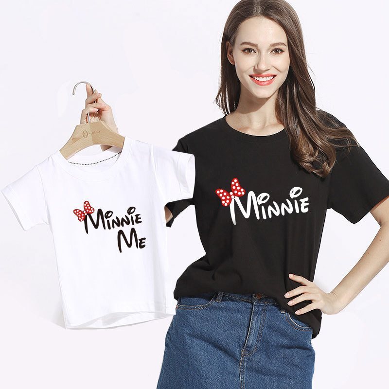 Popular Short Sleeve T - Shirt Mother-Daughter Printing