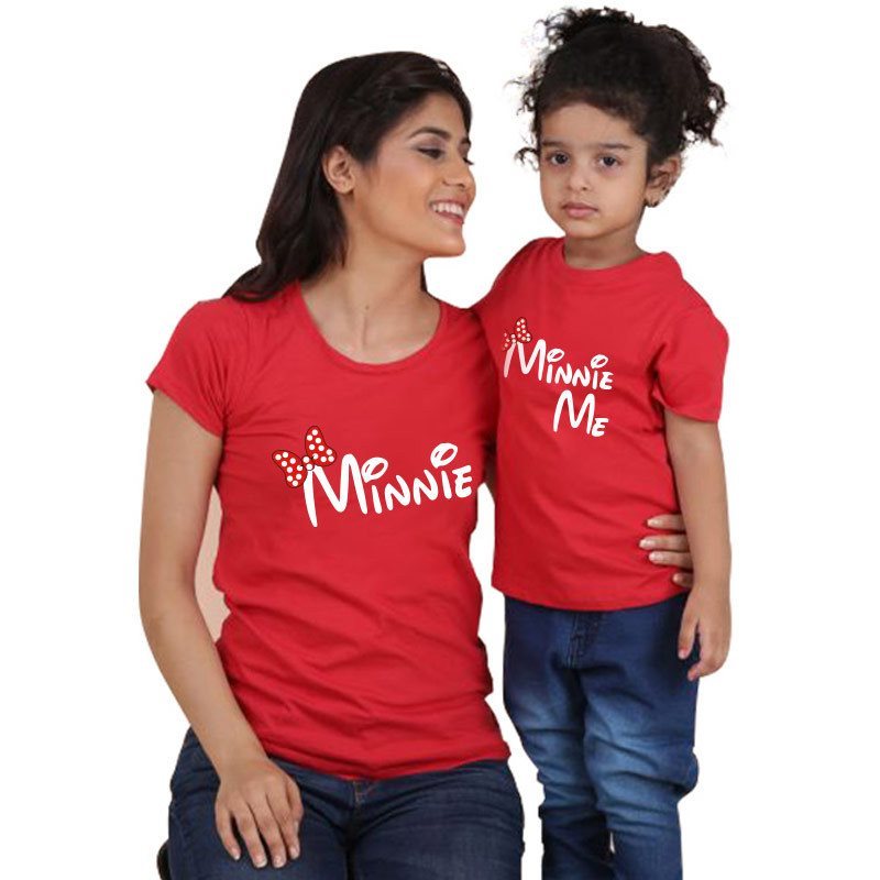 Popular Short Sleeve T - Shirt Mother-Daughter Printing