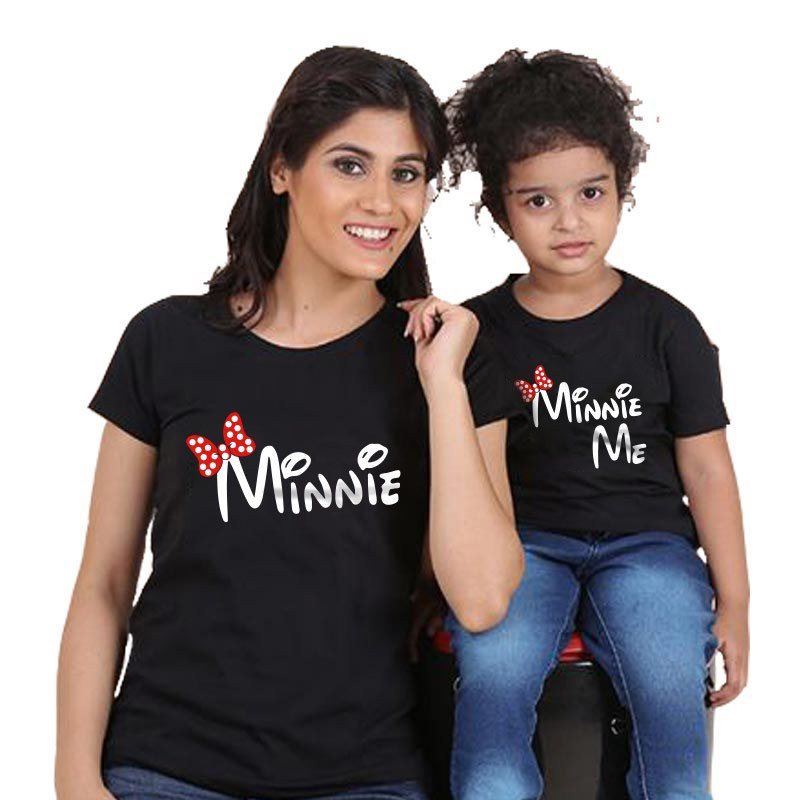 Popular Short Sleeve T - Shirt Mother-Daughter Printing