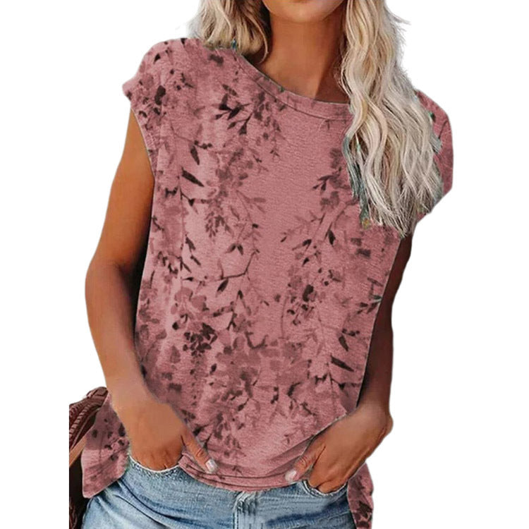 Four-color Printed Short-sleeved T-shirt