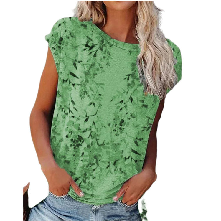 Four-color Printed Short-sleeved T-shirt