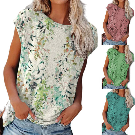 Four-color Printed Short-sleeved T-shirt