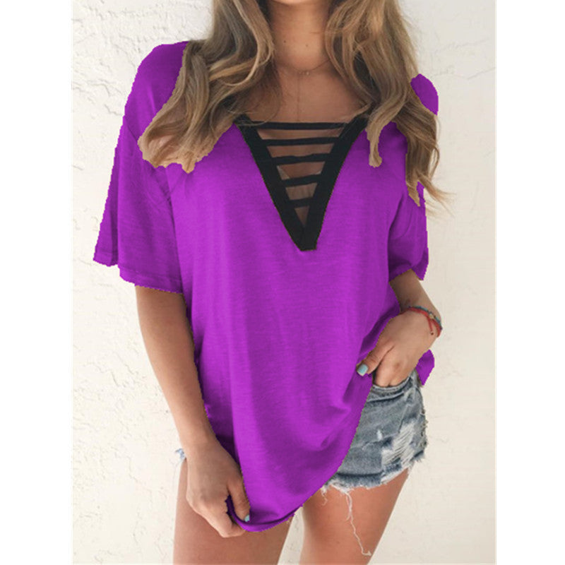 Women's V-Neck Short-Sleeved T-Shirt