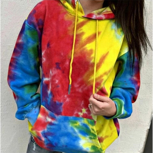 tie-dyed printing gradient color hooded