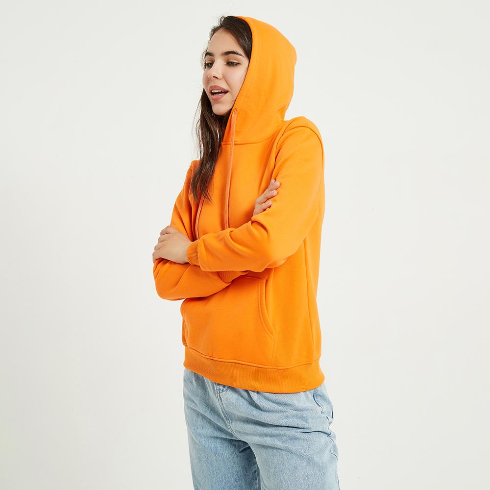 Non-Fleece Solid Color Hooded Pullover Sweater