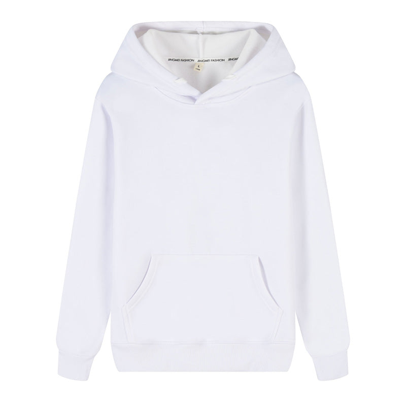 Non-Fleece Solid Color Hooded Pullover Sweater