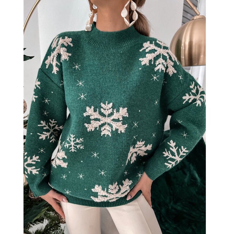 Fall Winter Women's Christmas Sweater Knitted Fluffy Loose