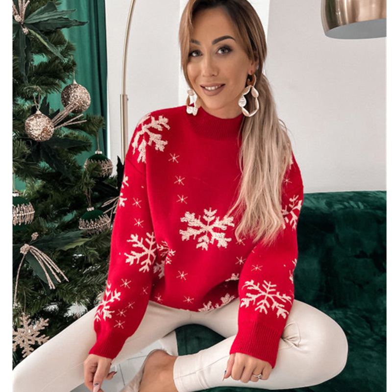 Fall Winter Women's Christmas Sweater Knitted Fluffy Loose