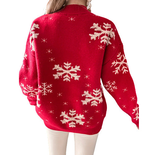 Fall Winter Women's Christmas Sweater Knitted Fluffy Loose
