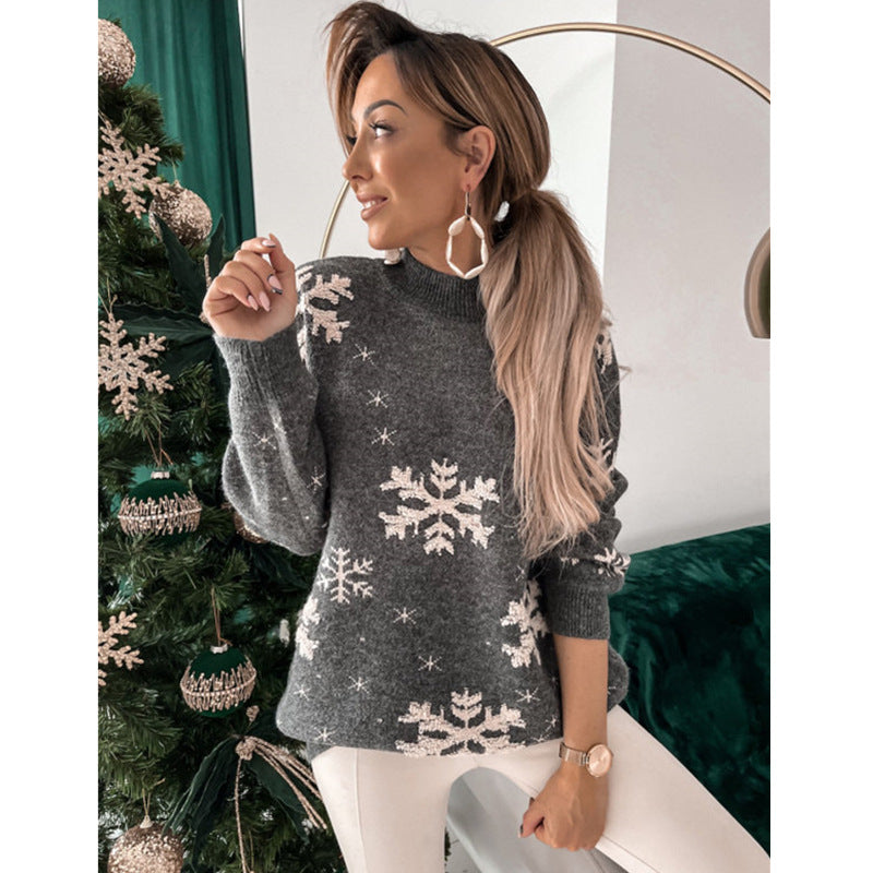Fall Winter Women's Christmas Sweater Knitted Fluffy Loose