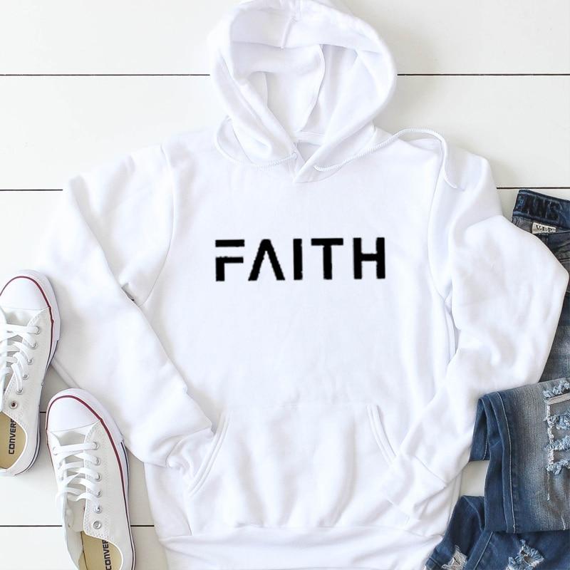 Faith Letter Print Women Hoodies