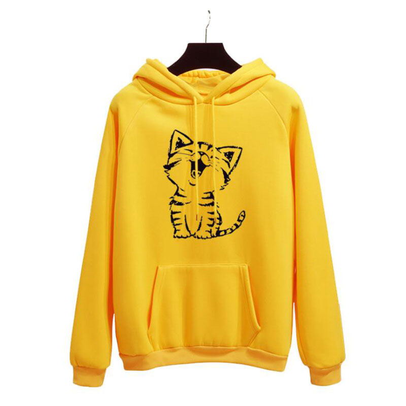 Women's printed hooded sweater