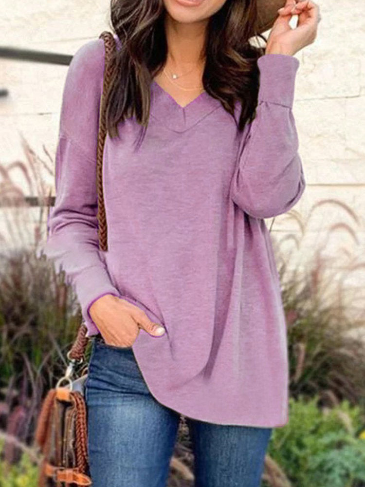 V-neck loose blouse