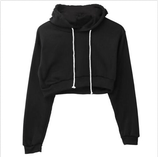 Solid color long sleeve ladies hoodie