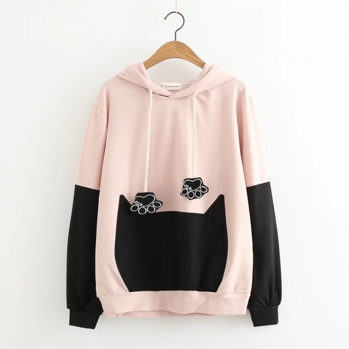 Hooded long-sleeved soft girl sweater