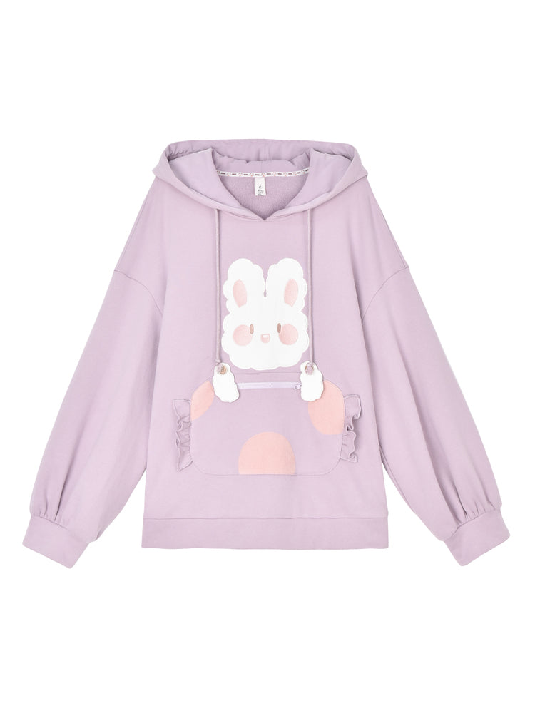 Fleece sweater pullover hood