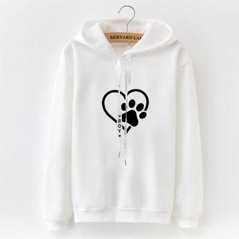 Cat scratch cartoon printed fleece padded sweater